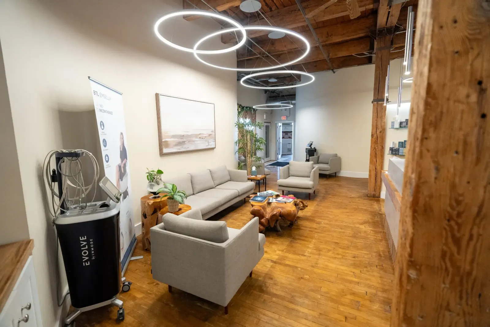 Modern treatment suite at Eternal Wellness Medical Spa in Traverse City, MI