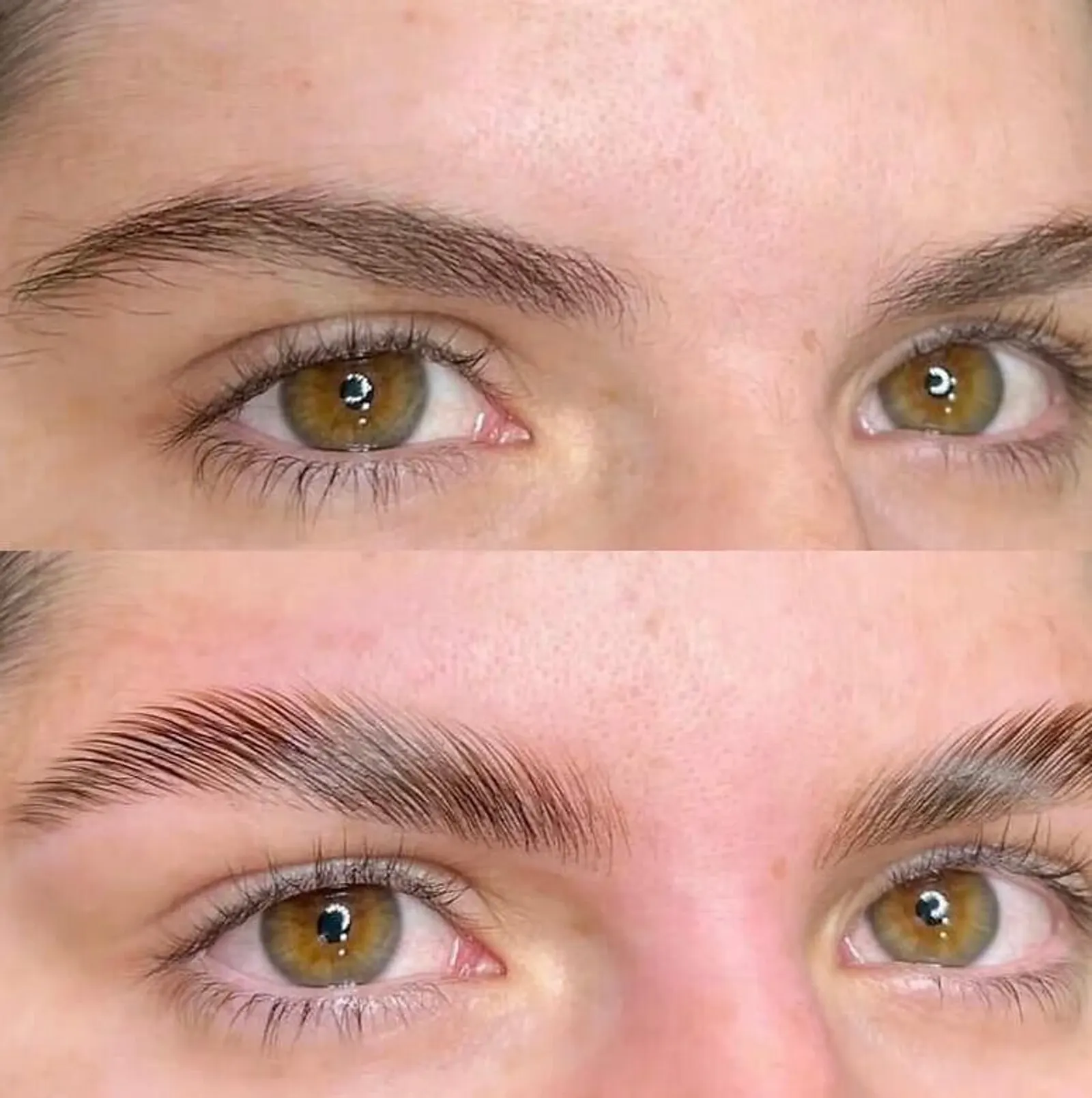 Brow Lamination - Before and After