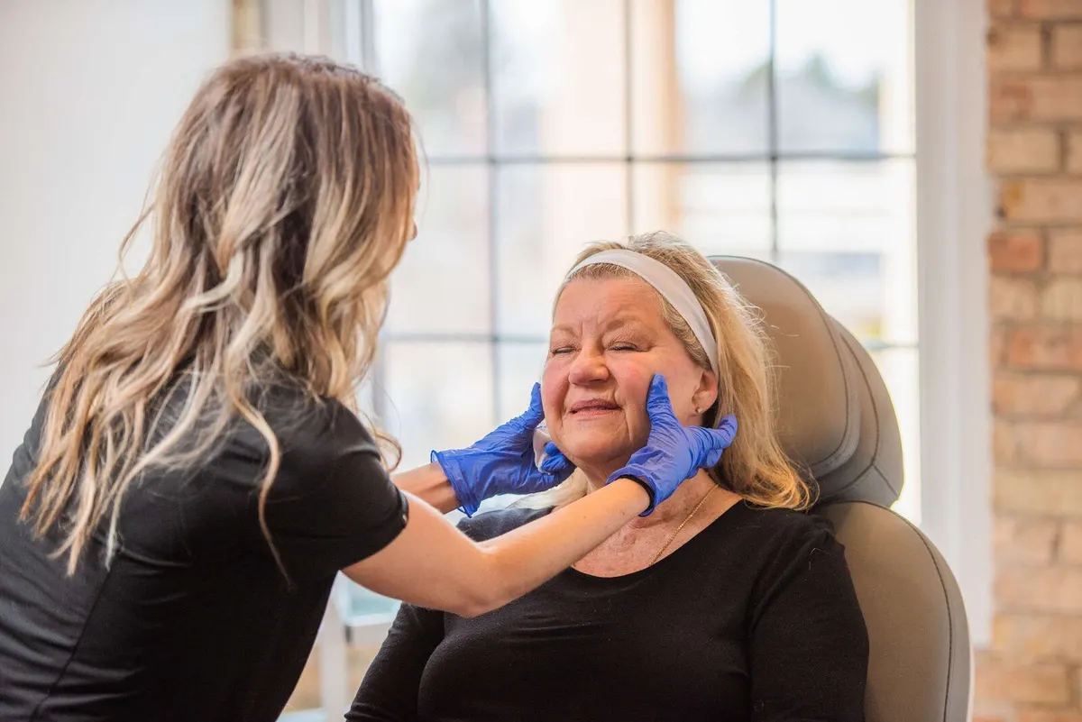 Dermal filler consultation showing Juvéderm and Restylane options at Eternal Wellness Medical Spa in Traverse City MI