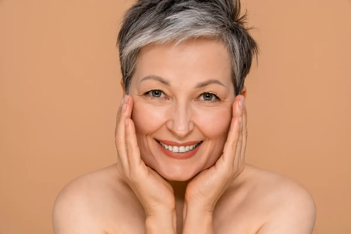 Confident patient after BHRT consultation at Eternal Wellness Medical Spa in Traverse City